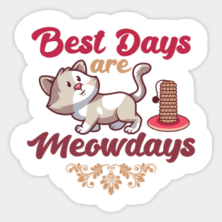 Best Days Are Meowdays Cute Funny Cat Lover Design Sticker